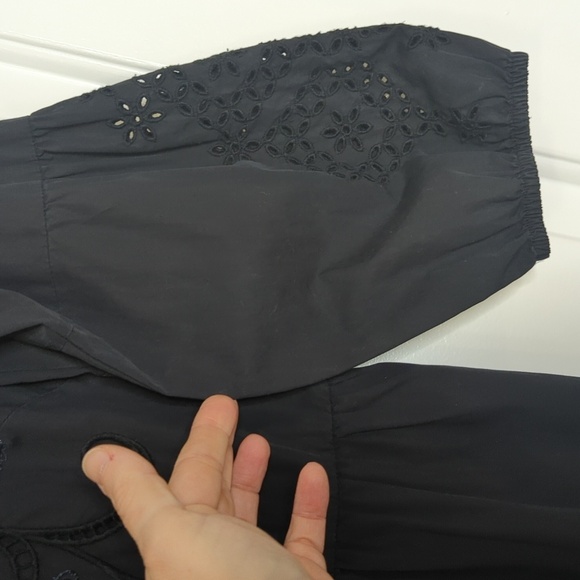 Johnny Was Merla Dress Black Cotton Embroidered Floral NWT XS - Picture 6 of 15